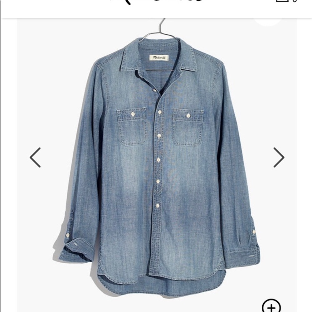 Madewell boyfriend shirt denim chambray medium